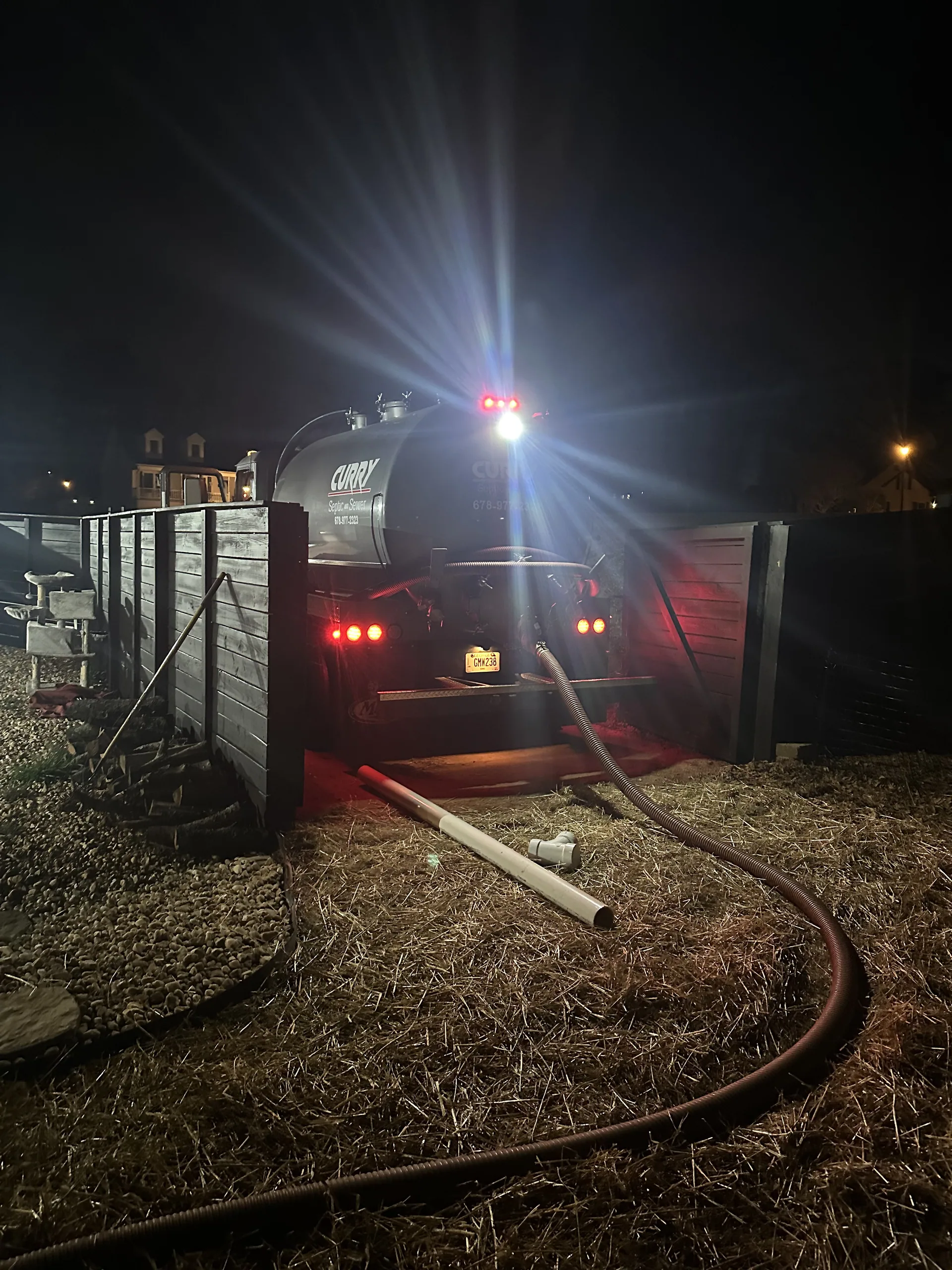 Curry septic pump truck night service