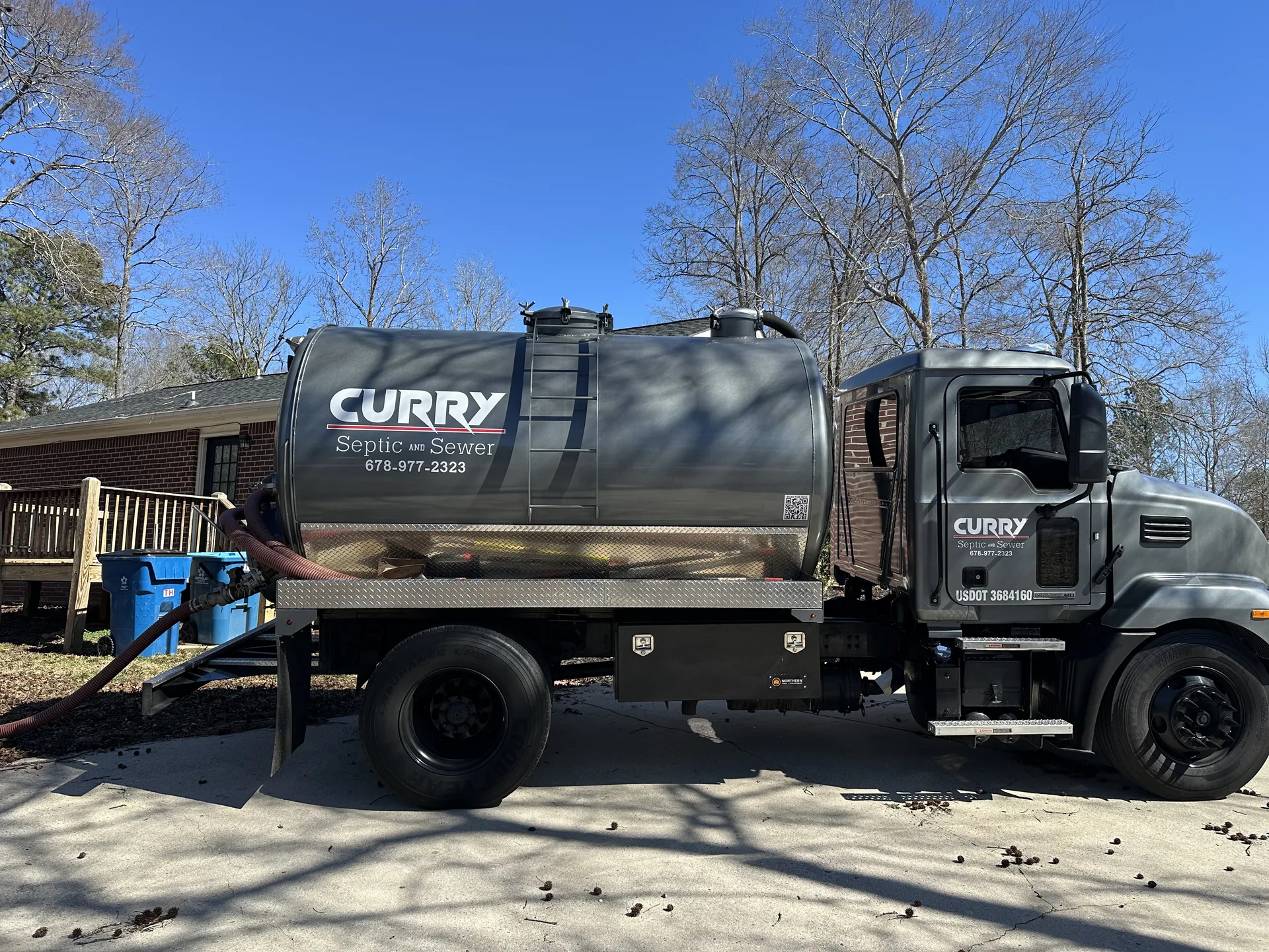 Curry septic sewer pump truck residential job